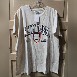 Team Ted Lasso Short Sleeve Cream Marbled Short Sleeve Graphic Tshirt NWT